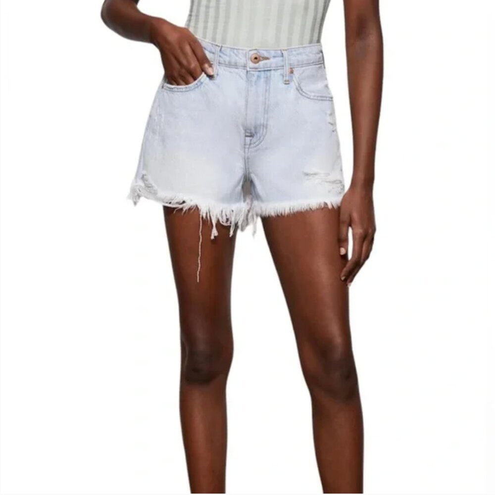 Jonathan Simkhai Standard Leo High-Rise Vintage Cutoff Denim Shorts Size 29